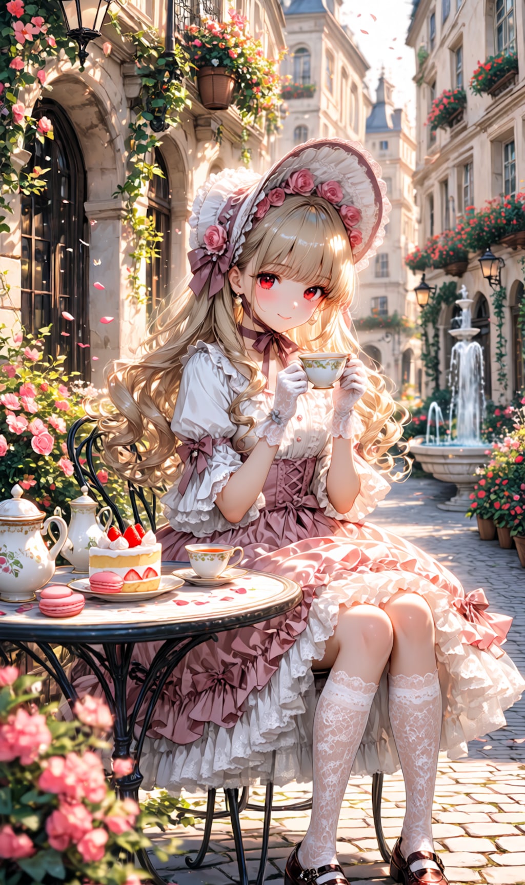 街角カフェの午後ティー