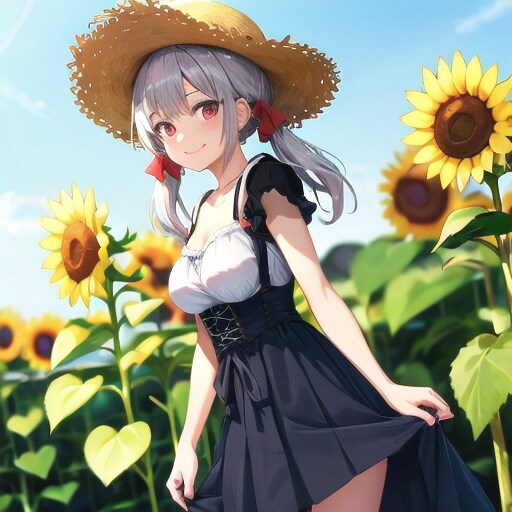 向日葵と君 | の人気AIイラスト・グラビア