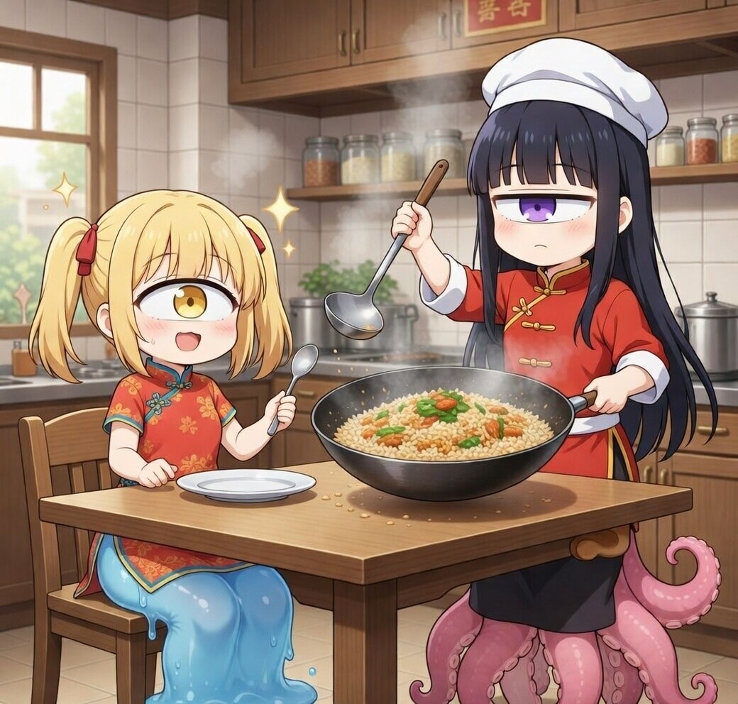 単眼スキュラちゃん.61  炒飯作るよ | の人気AIイラスト・グラビア