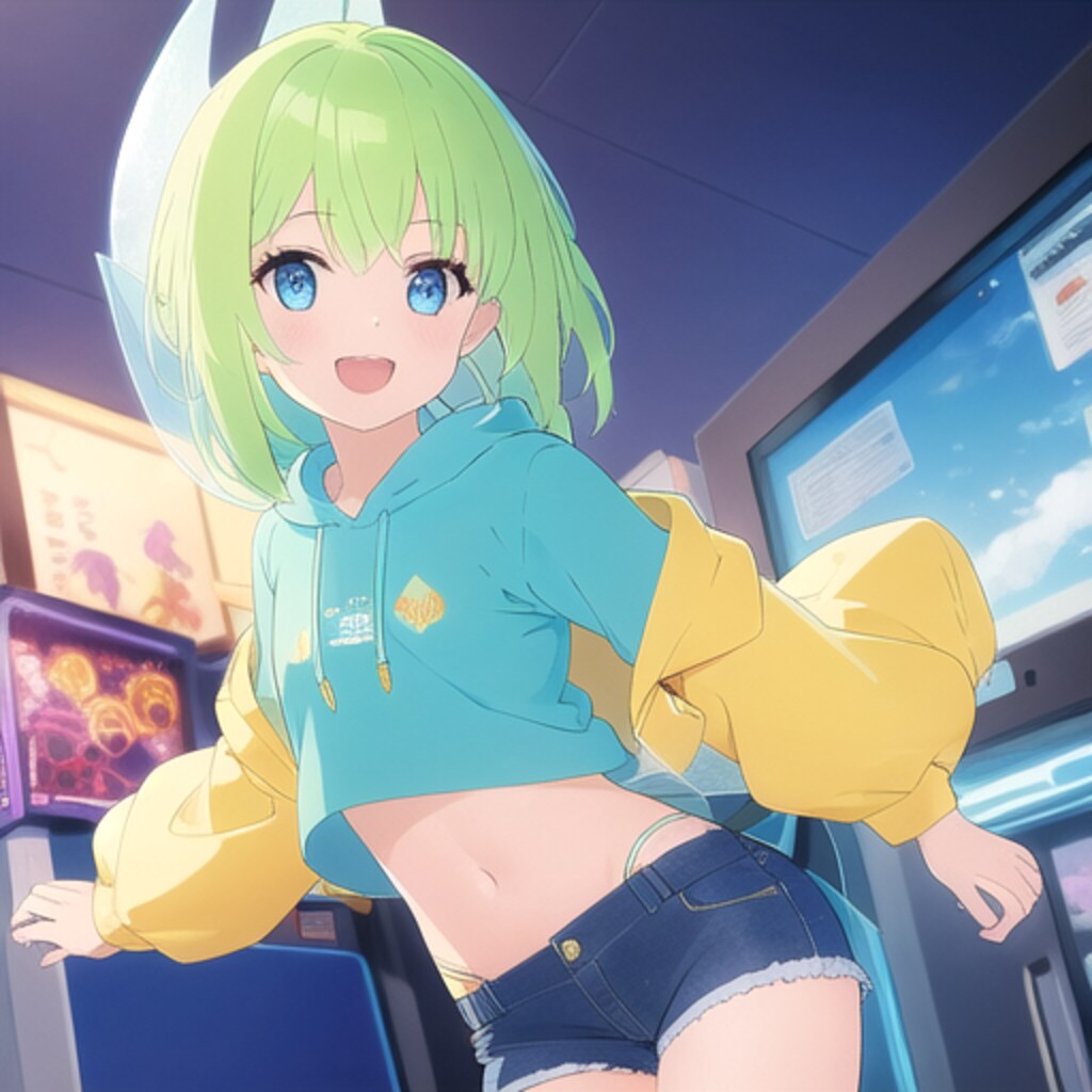 ダンスゲームをする妖精さん