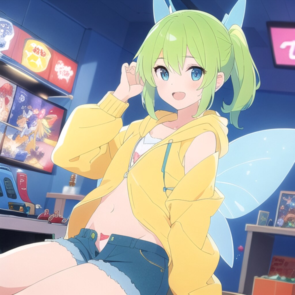 ダンスゲームをする妖精さん