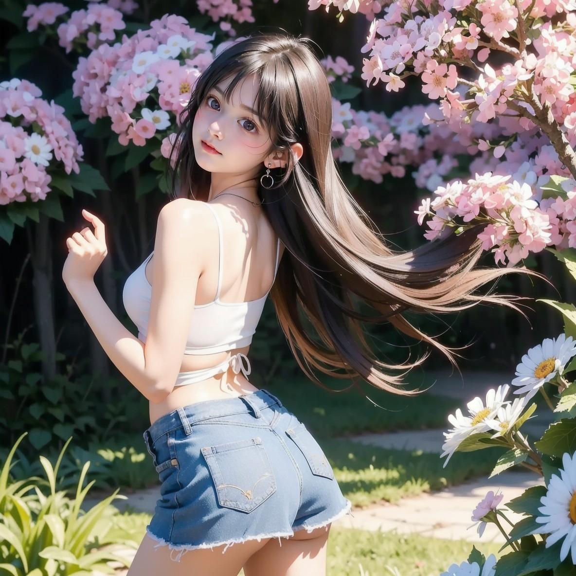 Ageratum flower Girl | の人気AIイラスト・グラビア