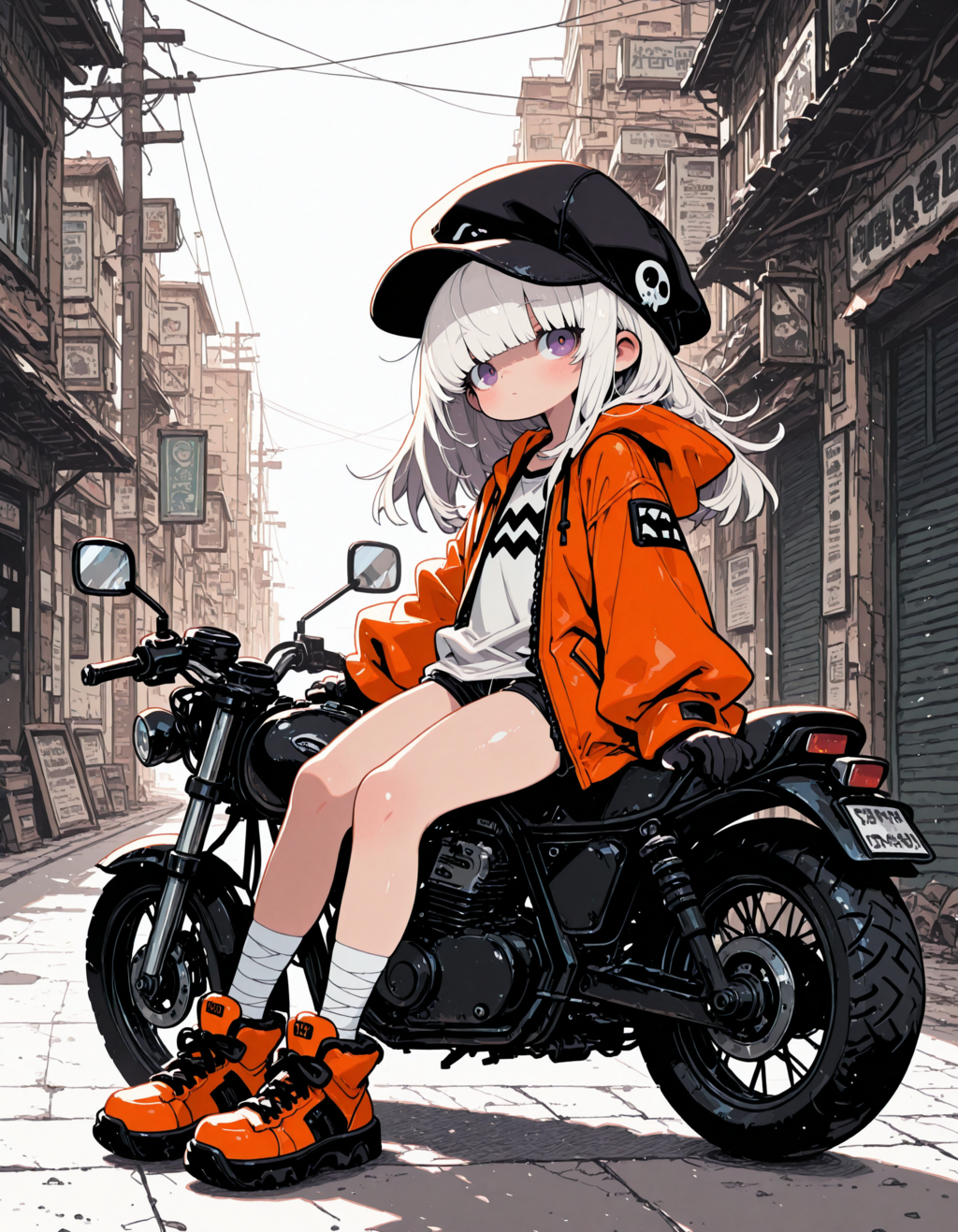 乗り物と女の子
