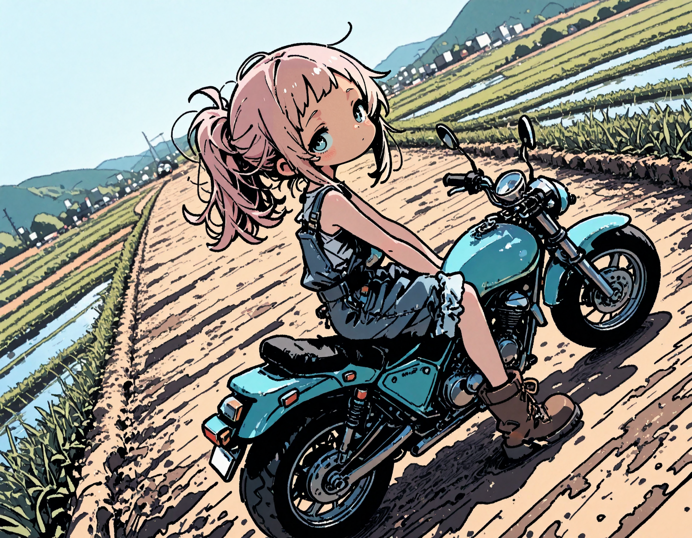 乗り物と女の子