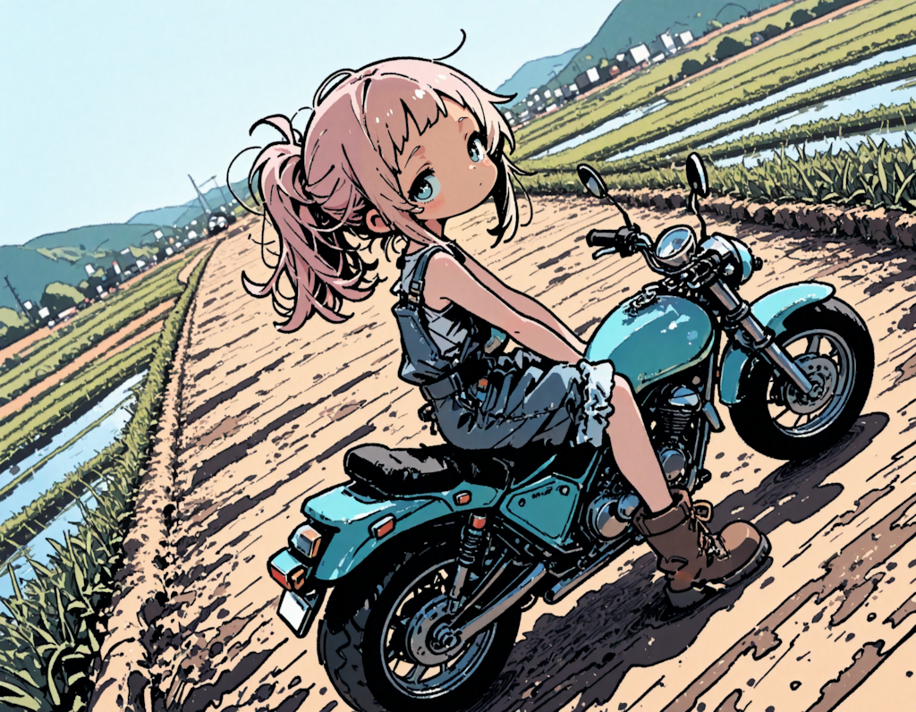 乗り物と女の子