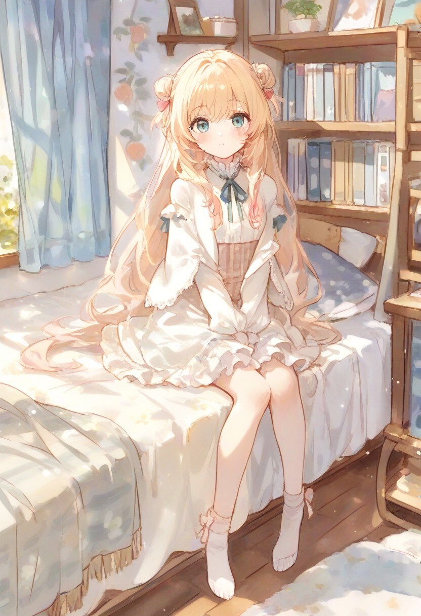 少女の部屋(水彩タッチ)(166)