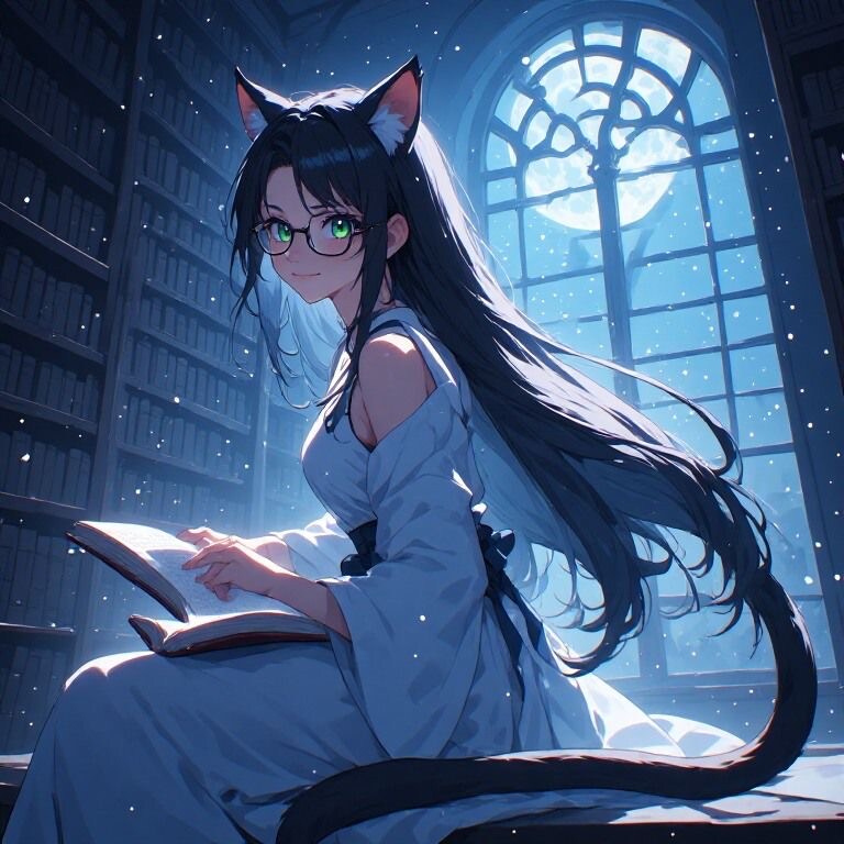 黒髪メガネ ネコ獣人化