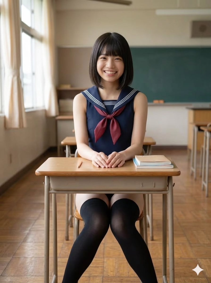 普段は見られない“あの部位”が解禁！？ニーハイ×スク水×ノースリーブ& 無防備なポーズの相乗効果が凄すぎて心拍数フルMAX！！！AED必須！！❤️‍🩹⚡️