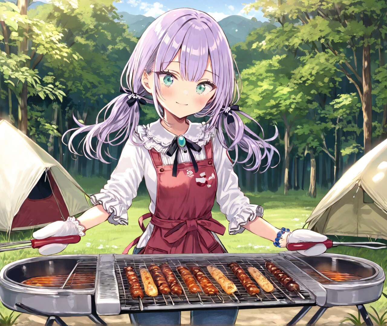 バーベキューをしますわ