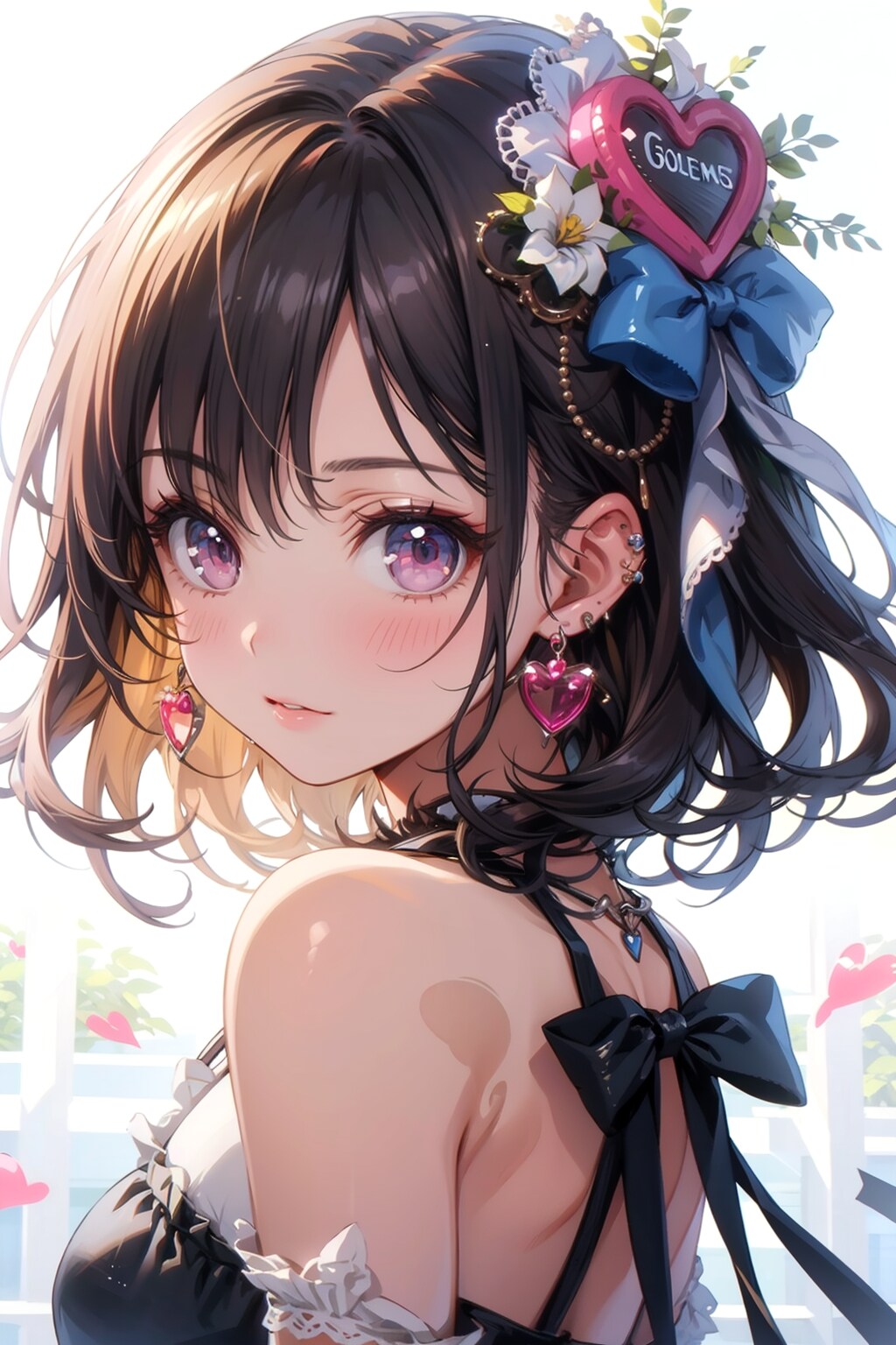 TOPAZ:heart-shaped earrings
