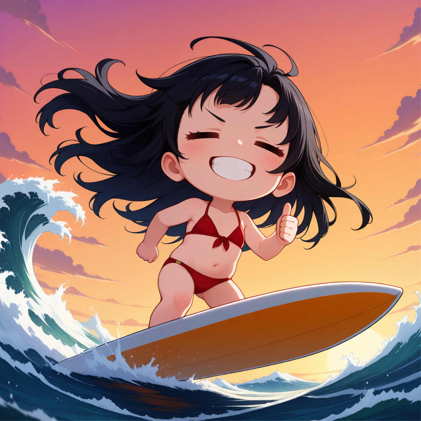 夕焼けサーファー