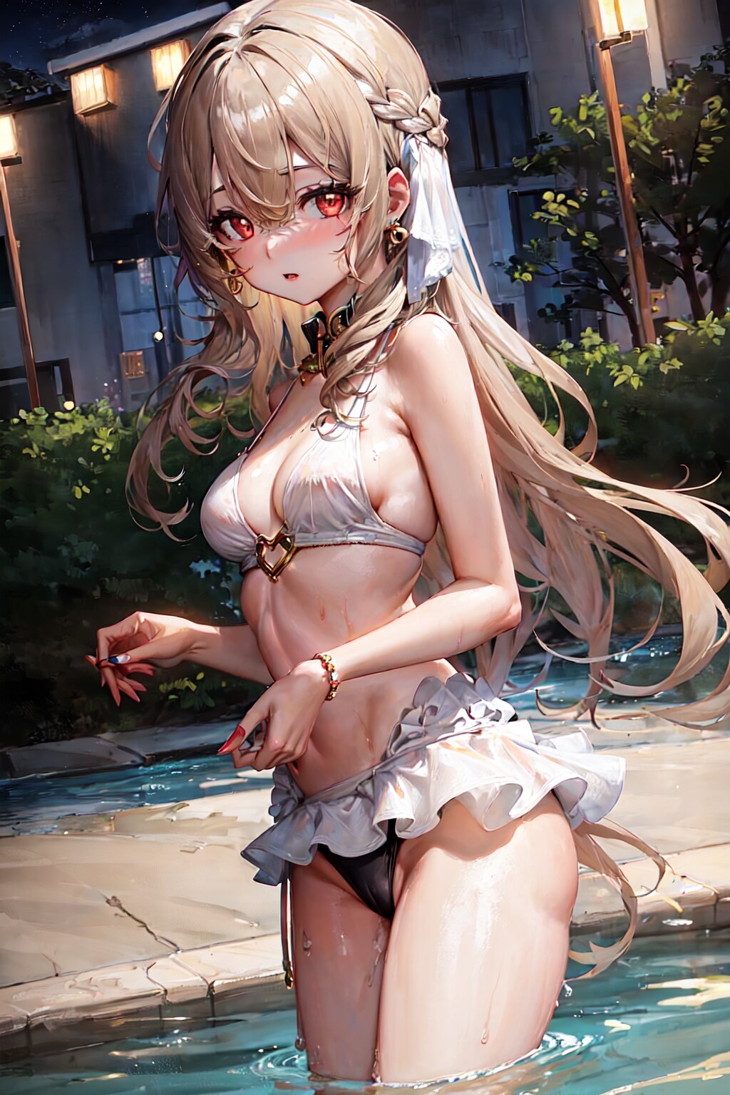 プールサイドで