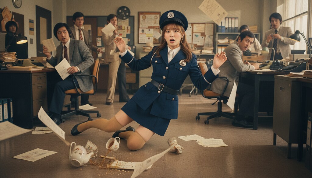 お茶汲み婦警（ドジ）（太陽にほえろ風）