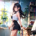 夏の図書館で 2枚目