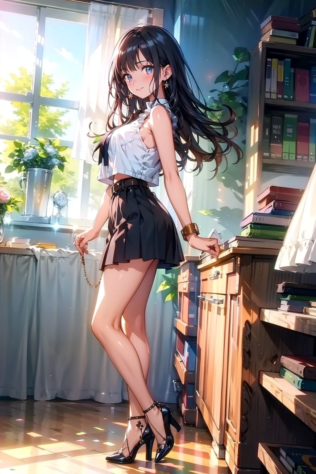 夏の図書館で