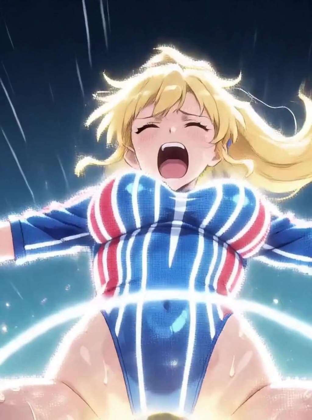 （これが超次元ハイレグ美少女消滅サッカーだっ！パラパラ疑似アニメ♪）正義（性技）の必殺シュートをハイレグ股間にうけ身悶えながら消滅する悪のハイレグサッカー選手💦
