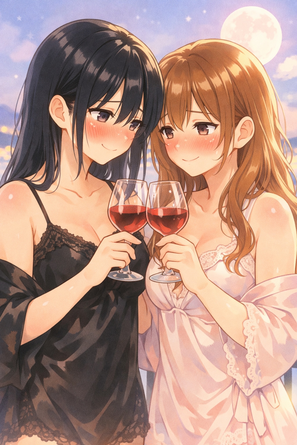夜のバルコニー（リゾート　03　ver.アニメ、パステル）