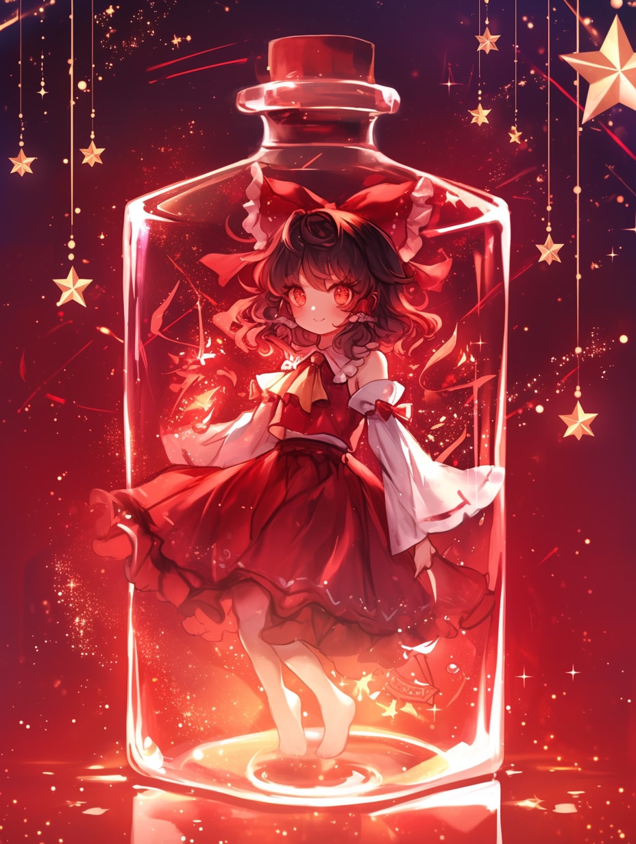 「瓶詰の少女」紅73 | の人気AIイラスト・グラビア