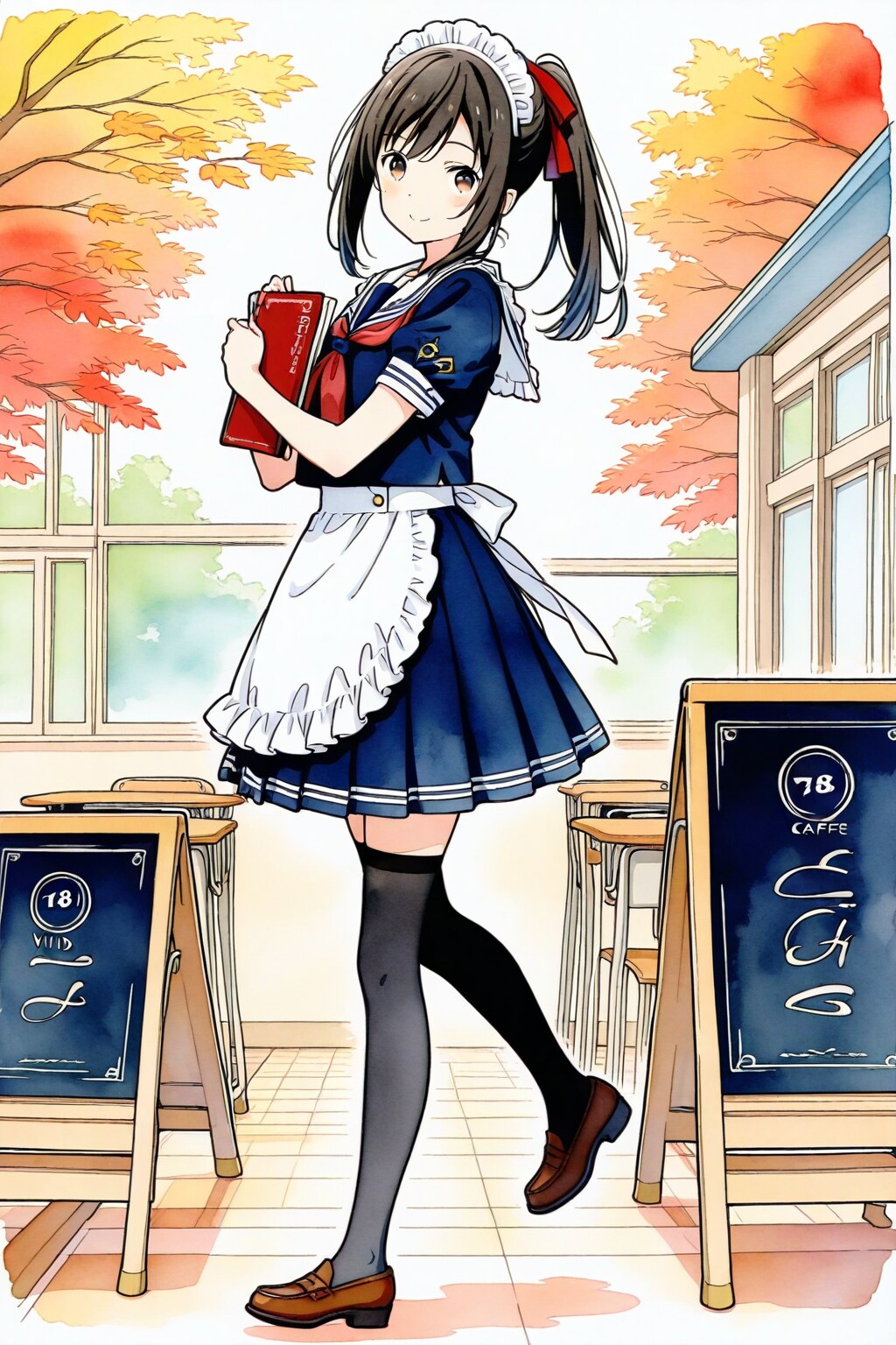 セーラー服メイドの模擬店メイド喫茶