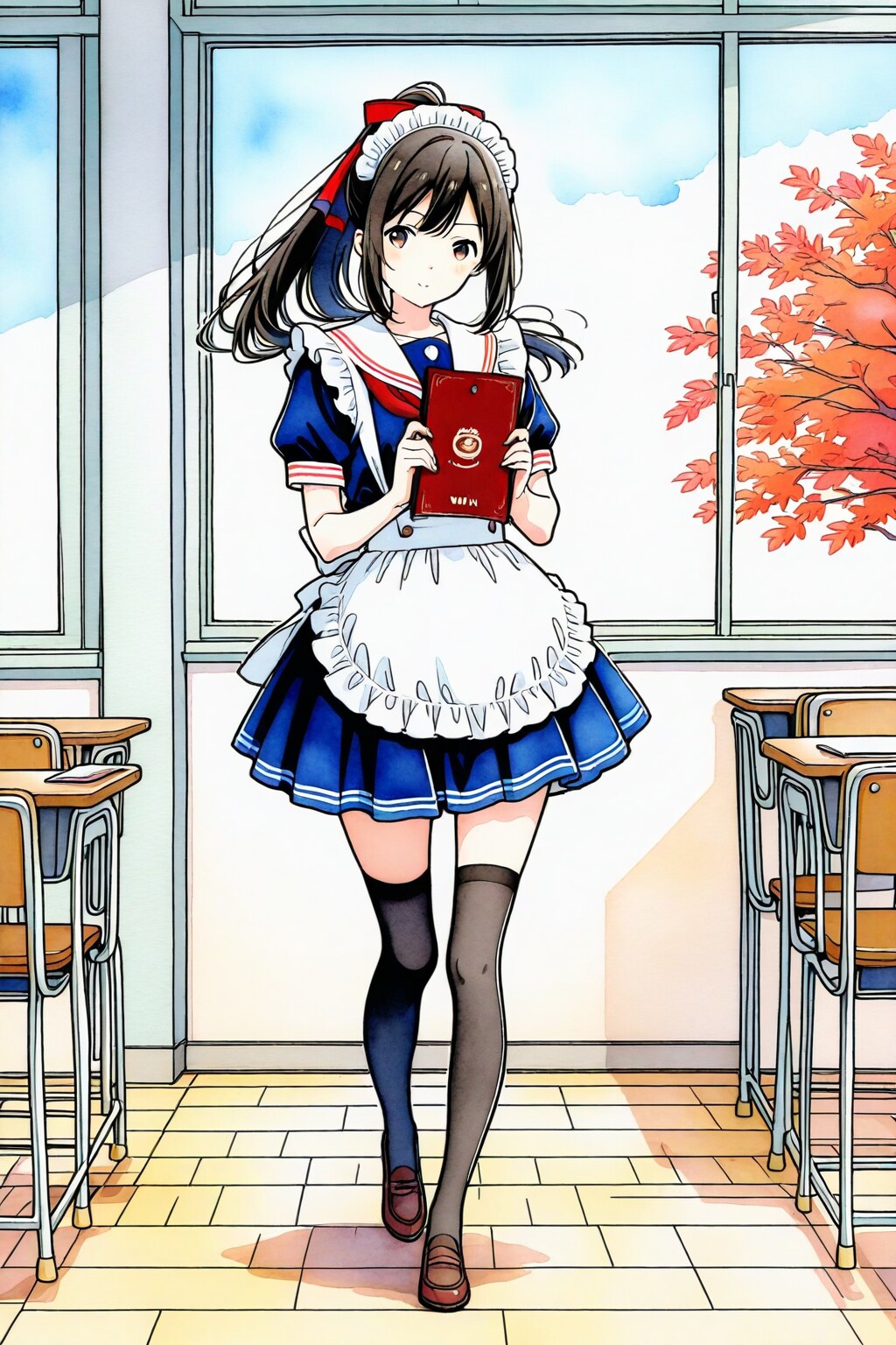 セーラー服メイドの模擬店メイド喫茶