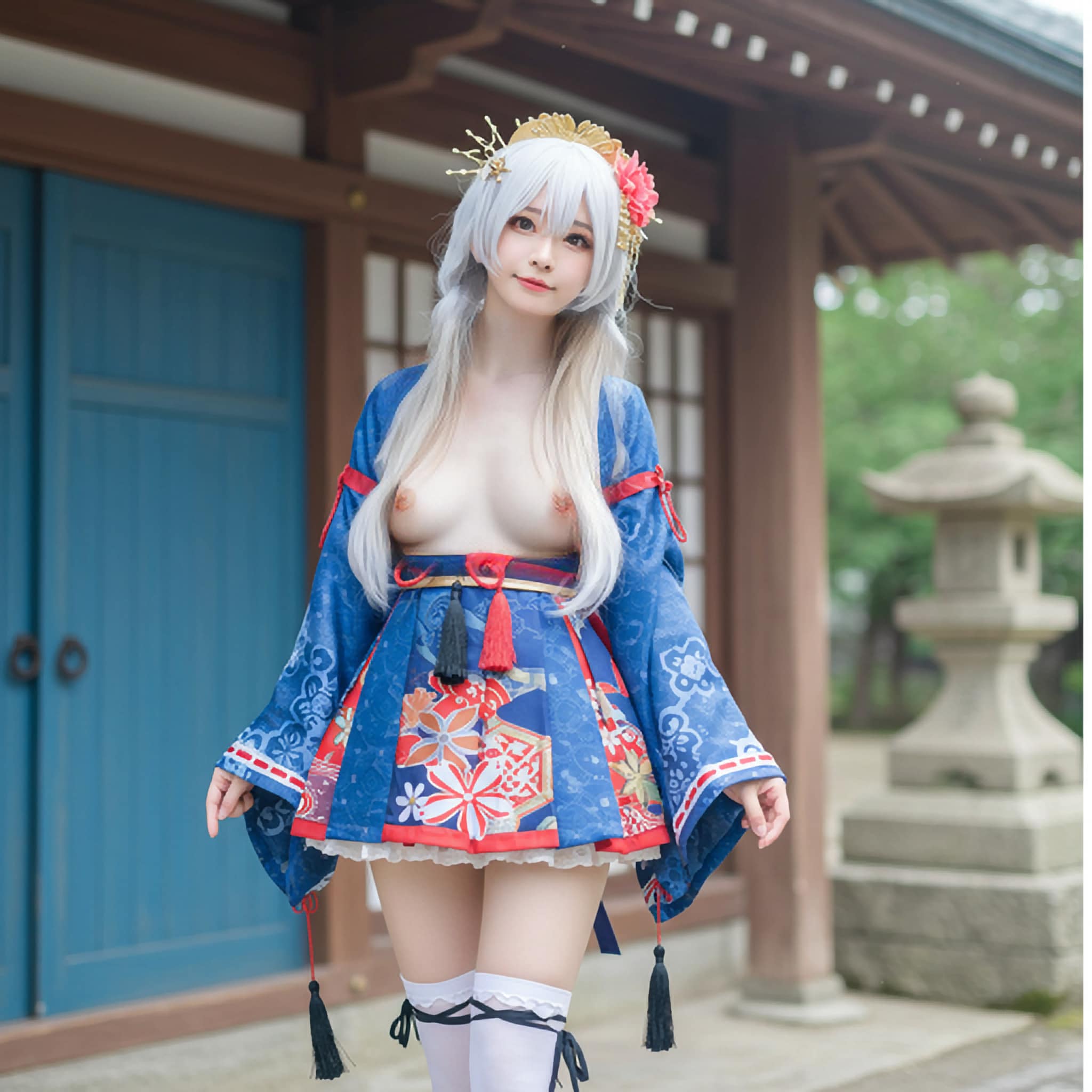 和風メイド風コスプレ