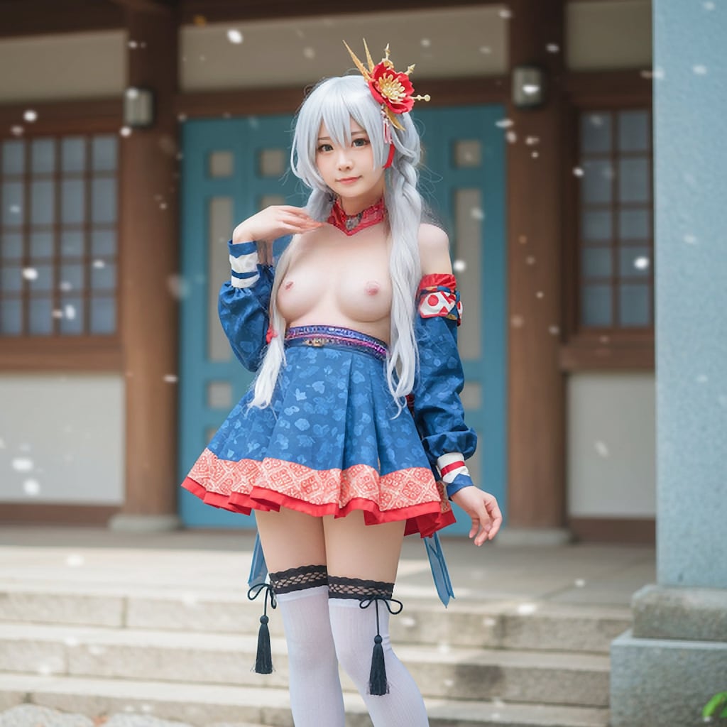 和風メイド風コスプレ