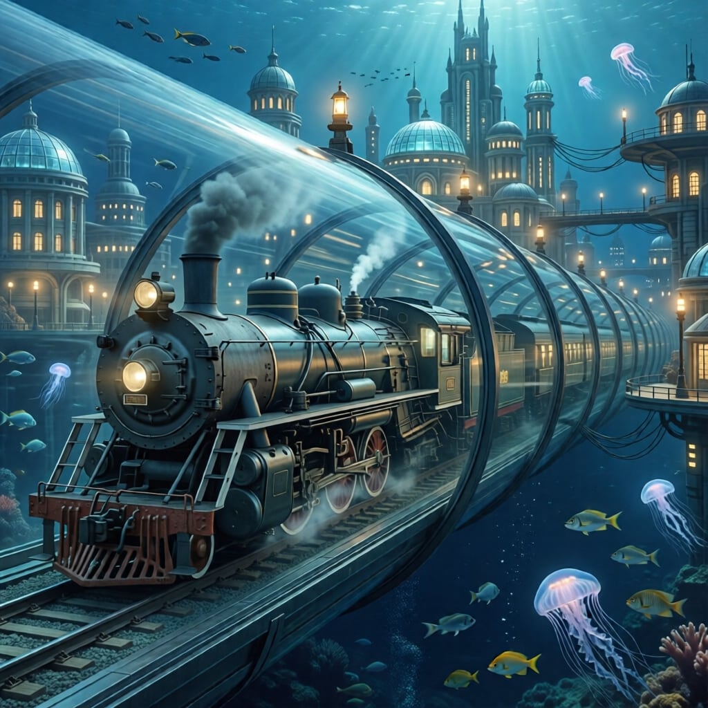 海の都へ向かう透明軌道