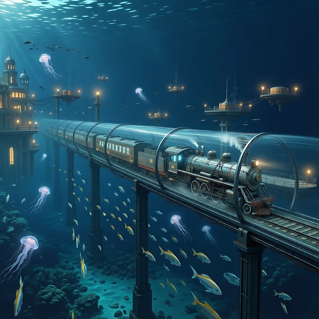 海の都へ向かう透明軌道