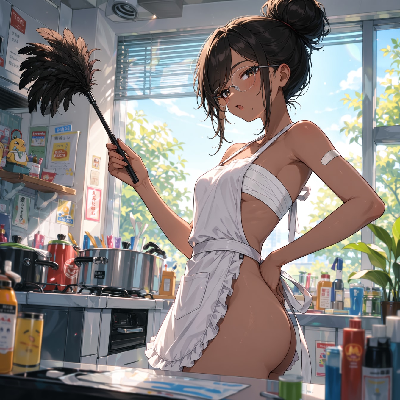 掃除中の小宮満さん（R15