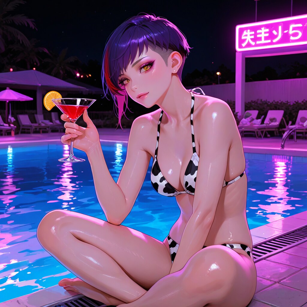 牛ビキニのウチの娘、誰と遊ぶ？【夜】