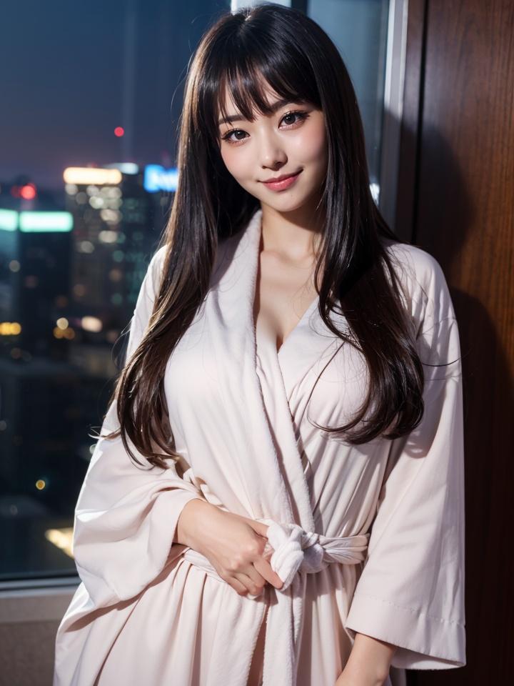 バスローブの彼女