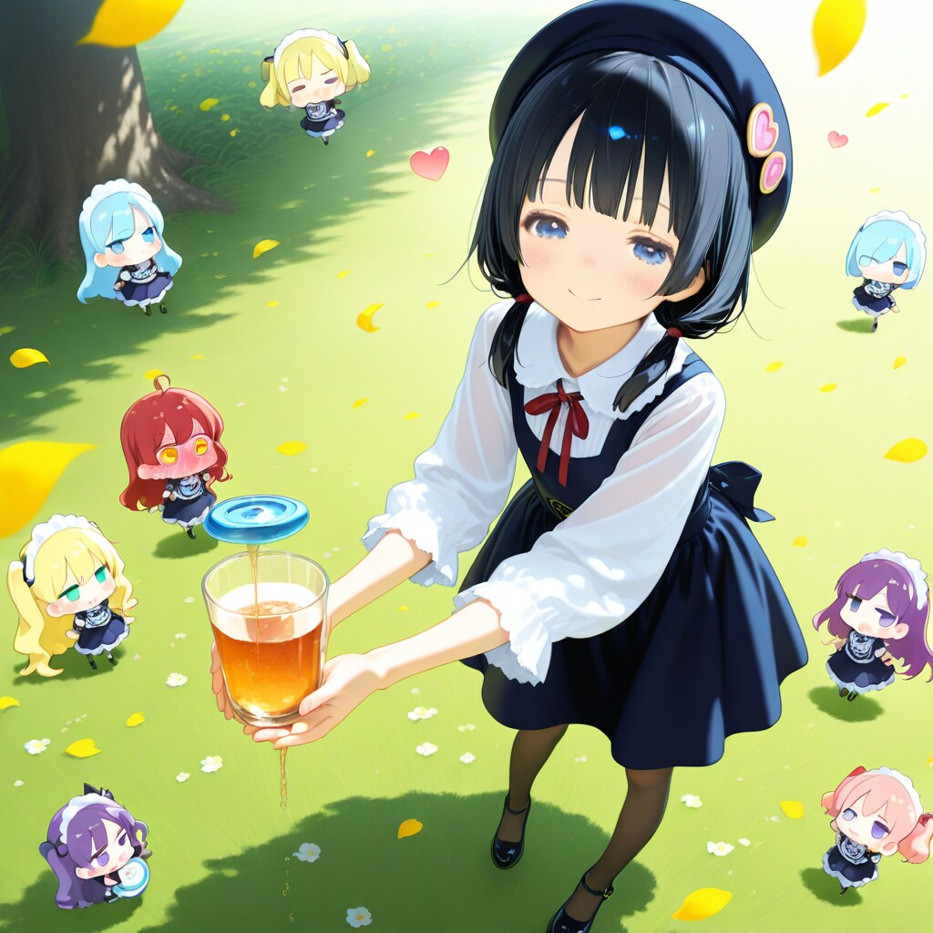 コップから漏れる。
