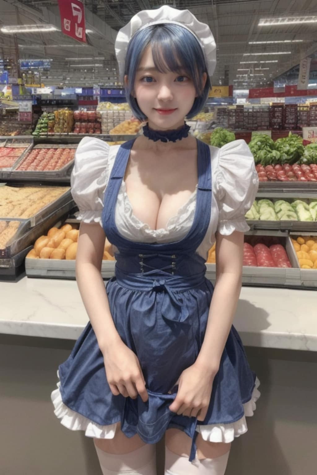 試食コーナーの看板娘