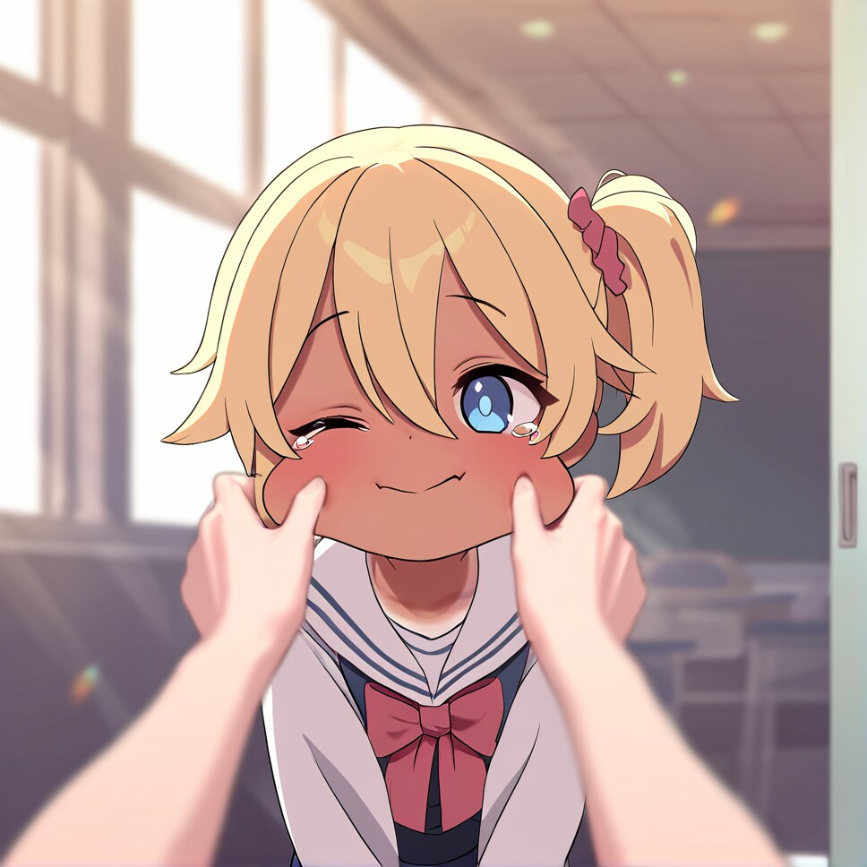 頬を引っ張るプロンプト | の人気AIイラスト・グラビア