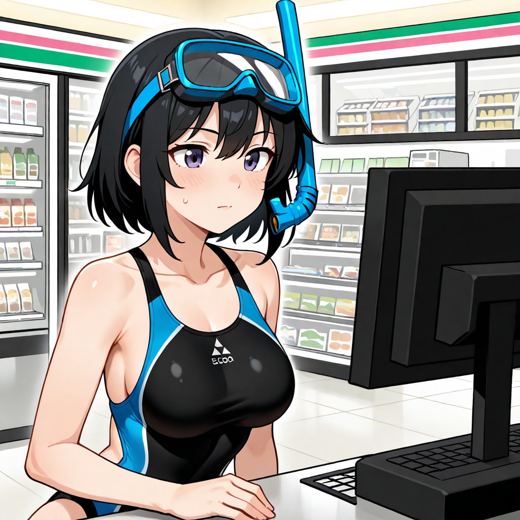 【番外編】コンビニでのセルフレジと競泳水着の少女