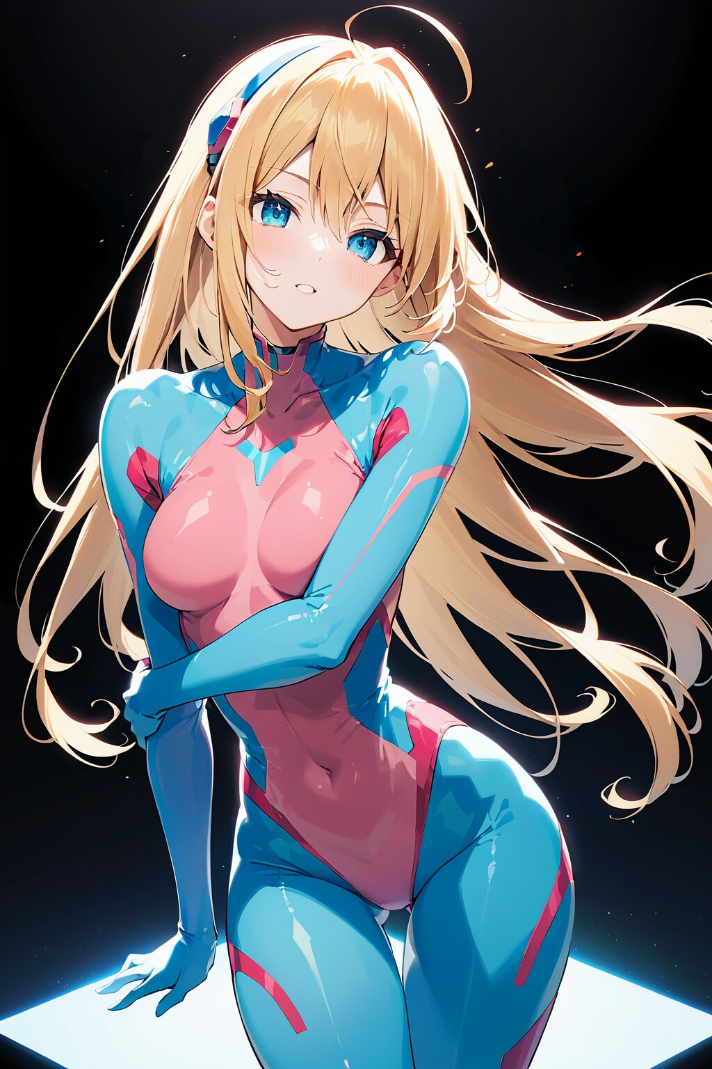 金髪のぴっちりスーツ美女