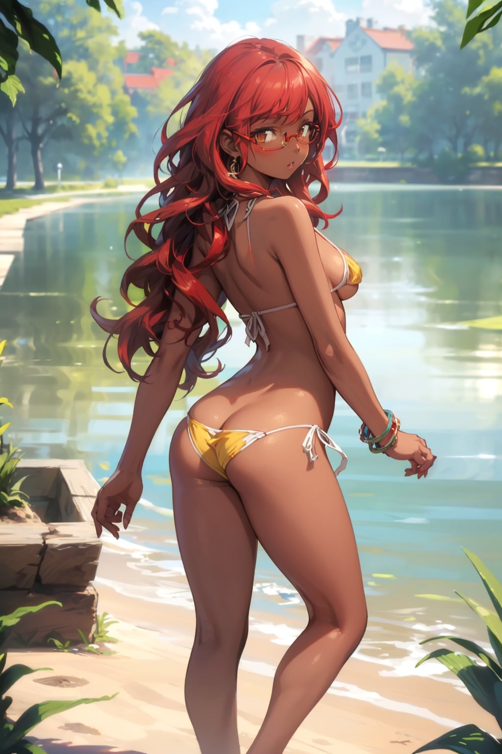 ビキニの眼鏡っ娘