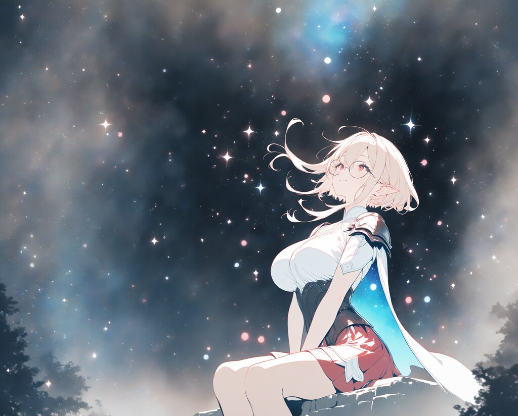 夜空を見上げる騎士MuaccaさんXL