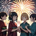 来年またみんなで花火見に行こう！！（女性グループ版）10枚（レトロモダン街シリーズ・その17） 9枚目