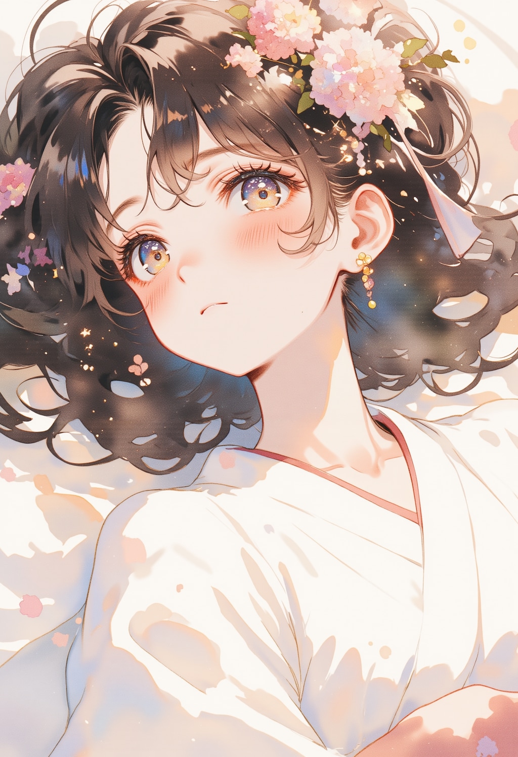 頬を赤くしている女性