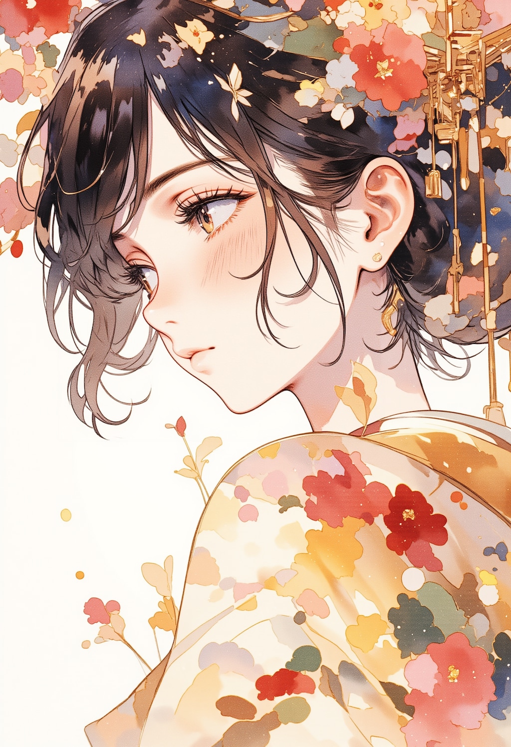 頬を赤くしている女性