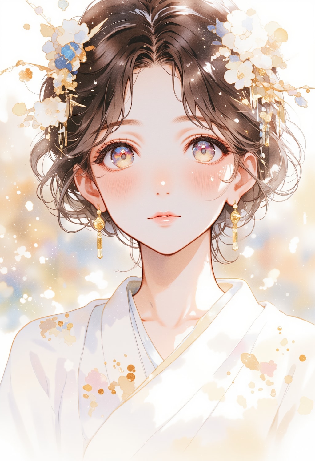 頬を赤くしている女性