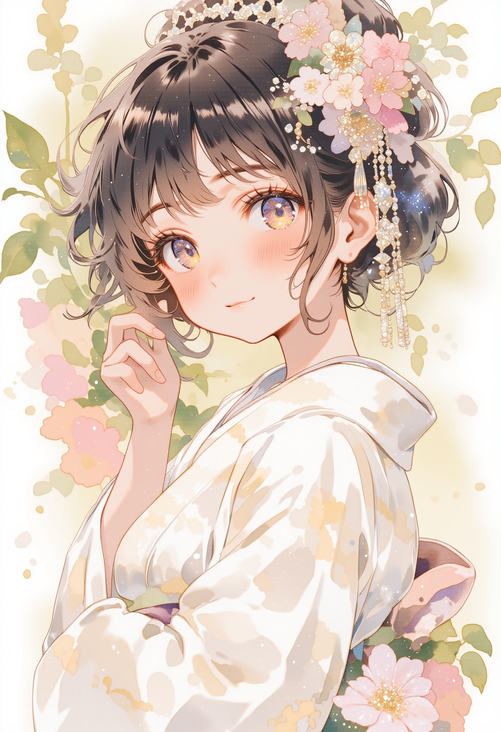 頬を赤くしている女性