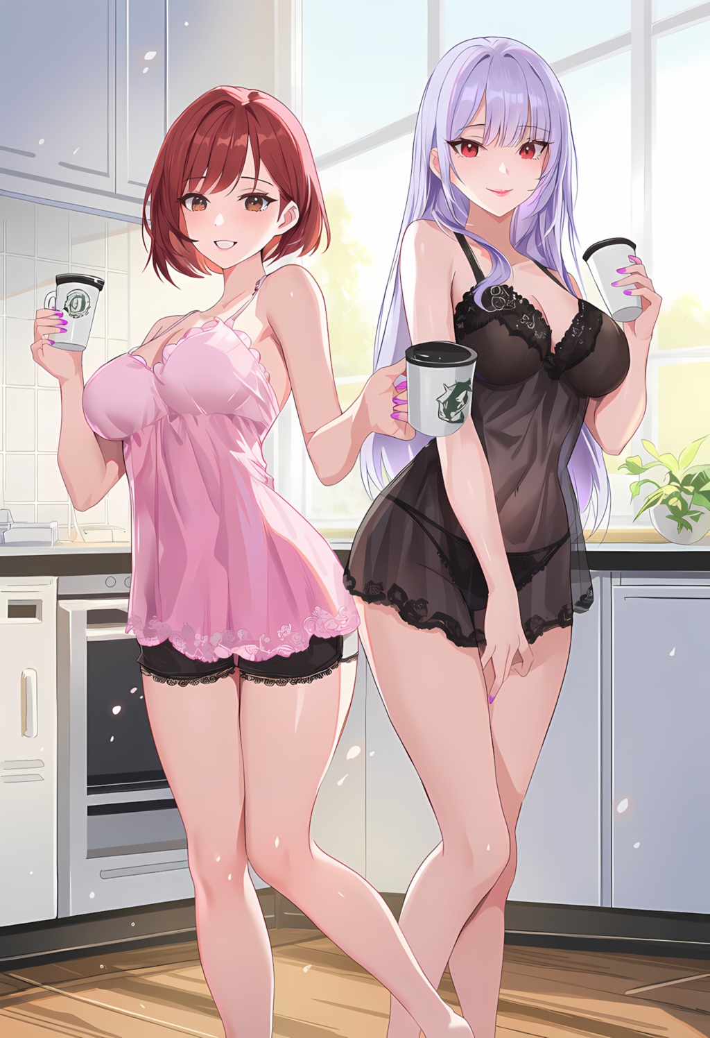 ノノカ＆ミレナの朝ルームシェアコーヒータイム