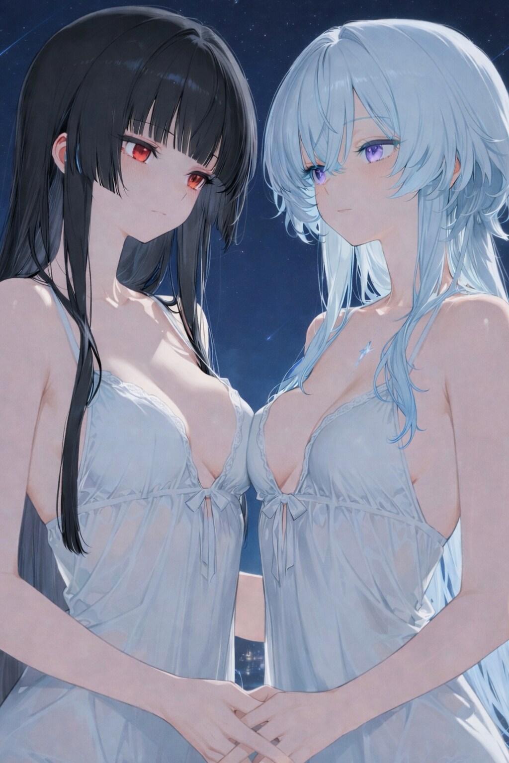手を絡めて…