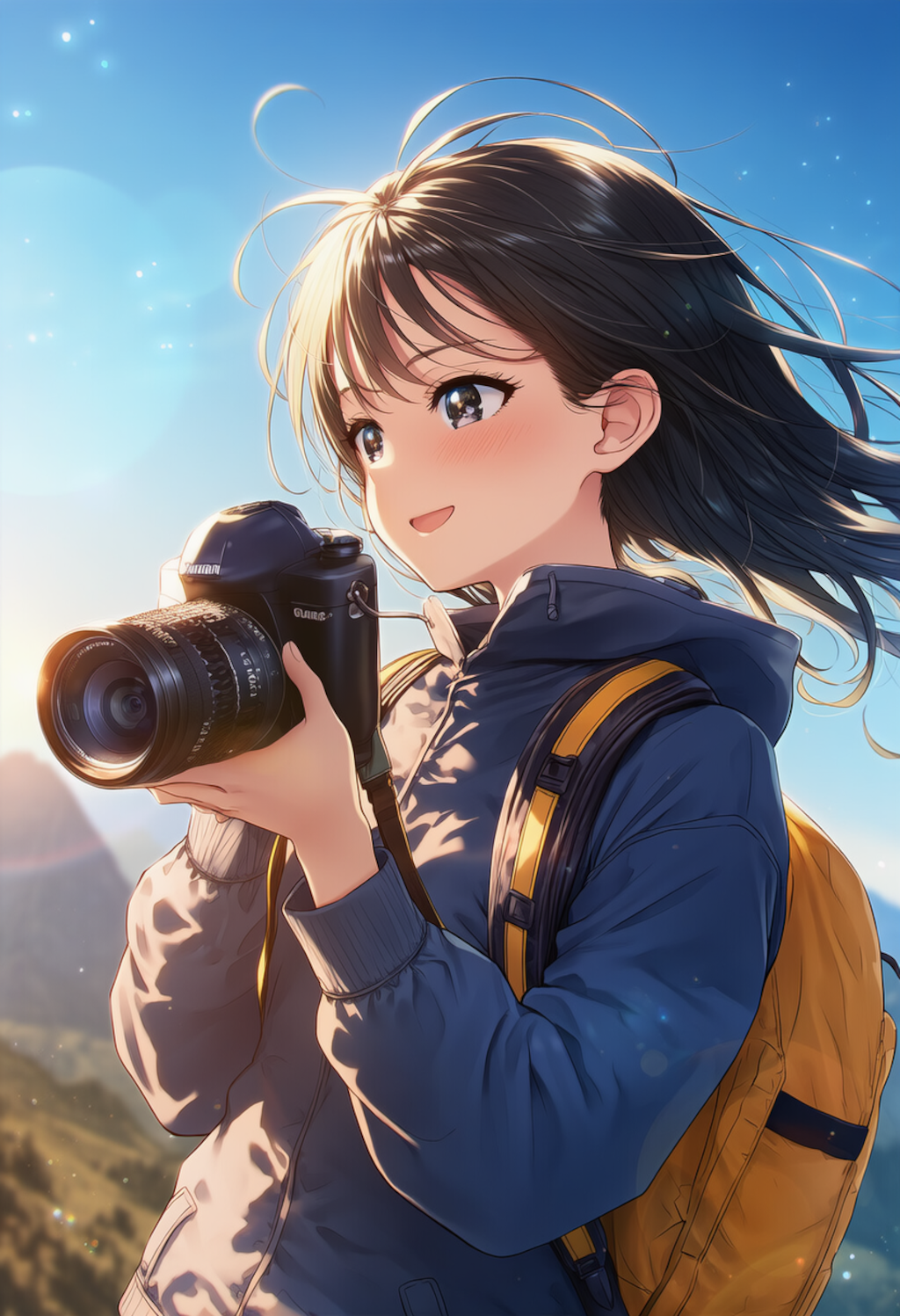 女子高生のソロキャンプ　写真撮影