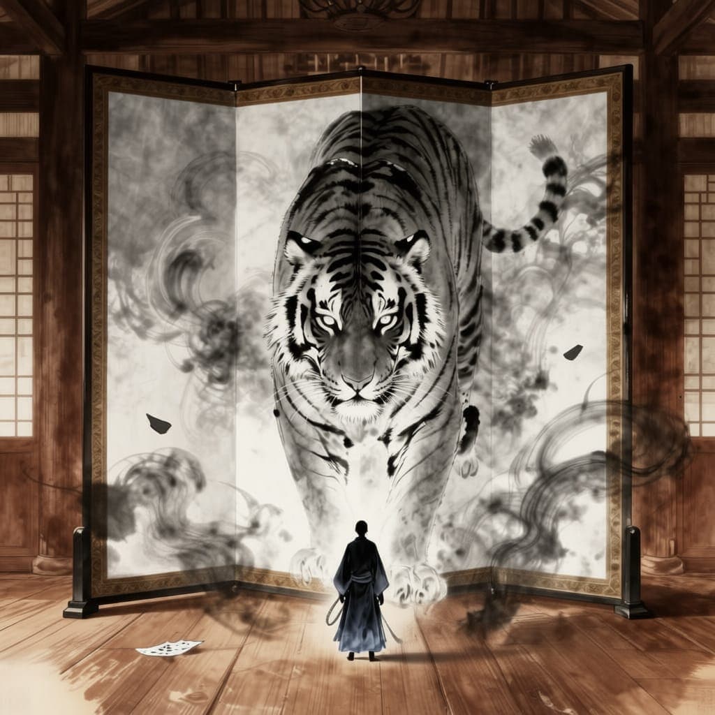 虎を捕えると豪語