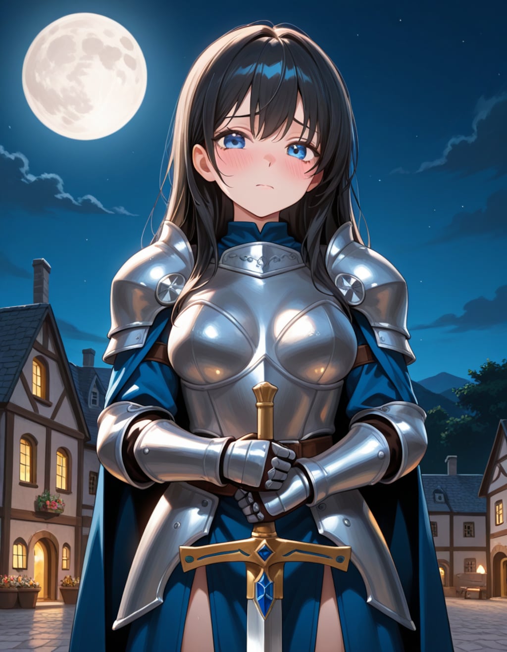 ヨーロッパの街と葵さん(PixAI版)