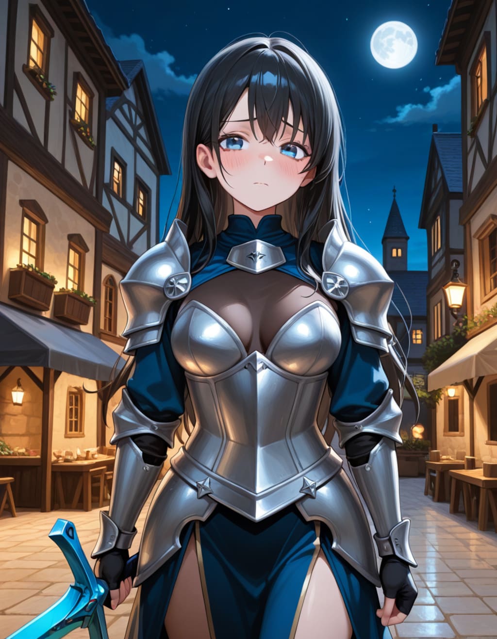 ヨーロッパの街と葵さん(PixAI版)