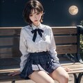 夜の公園で見かけた女子高生 2枚目